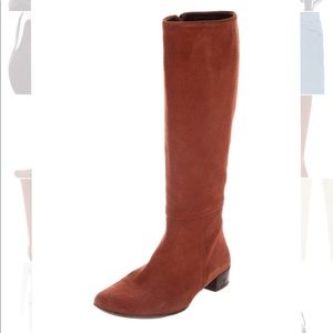 A.P.C. Tall Suede Boots in Rust Brown